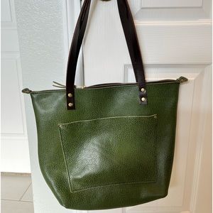 Portland Leather Green Tote
